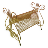 Vintage gold vinyl record storage rack