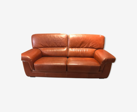 Canapé en cuir marron roche bobois