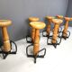 Mid century brutalist bar stools, 1960s - set of 7