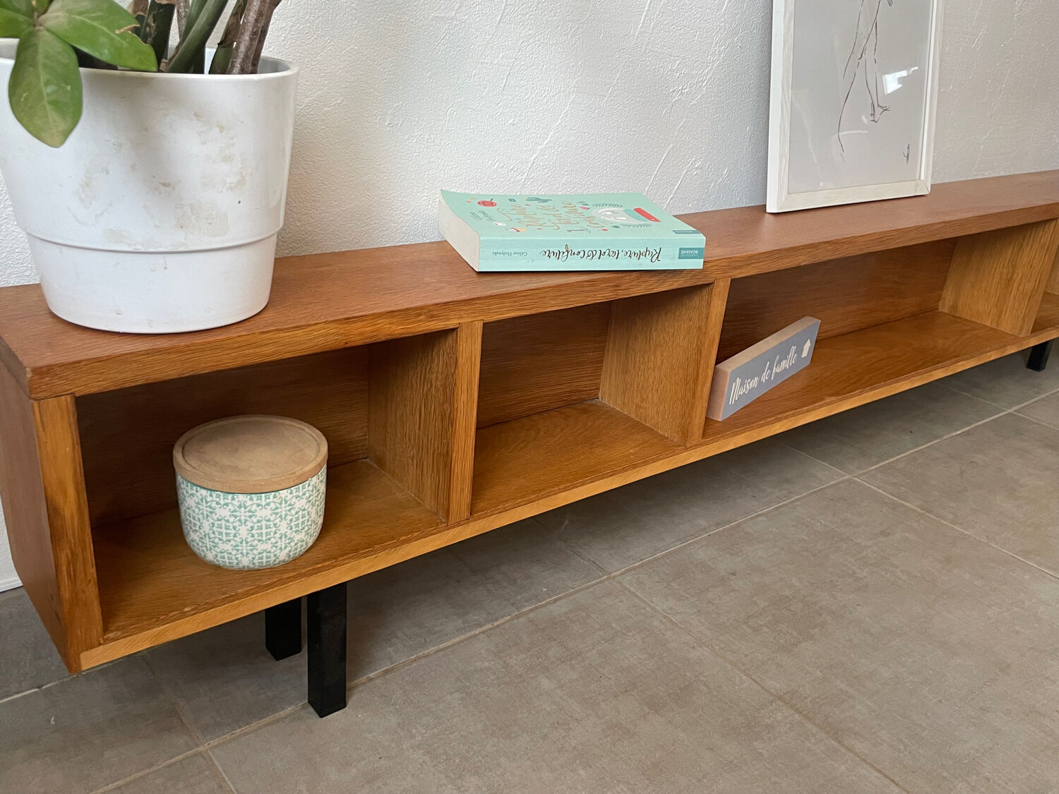 Very beautiful shallow vintage sideboard.