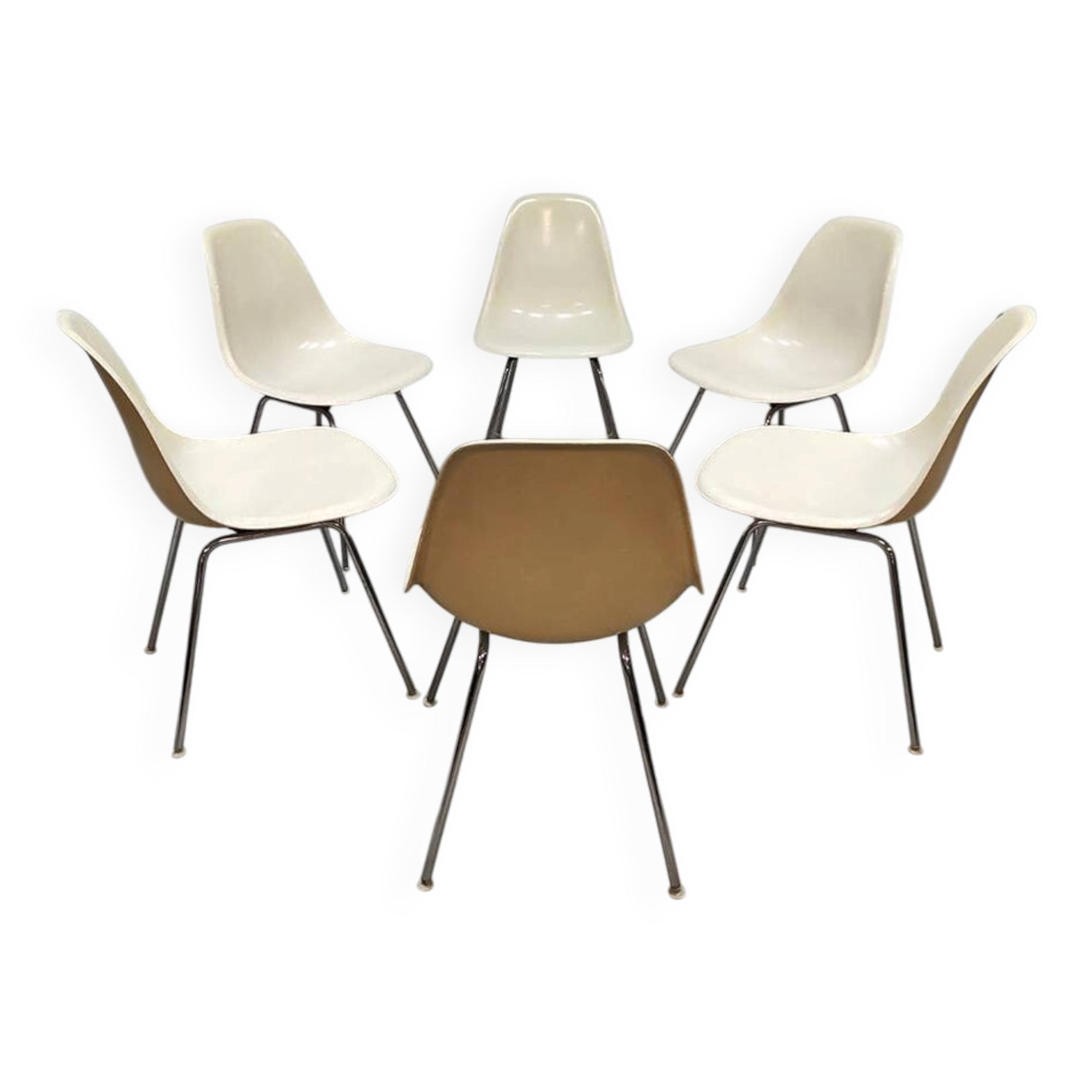 Vintage Herman Miller Fiberglass DSX dining chairs Charles & Ray Eames