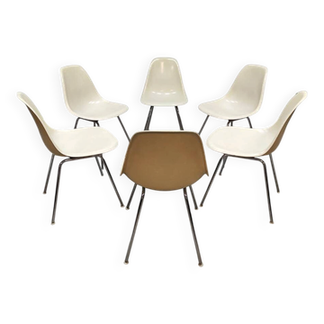 Vintage Herman Miller Fiberglass DSX dining chairs Charles & Ray Eames