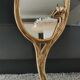 Miroir à main ovale en laiton