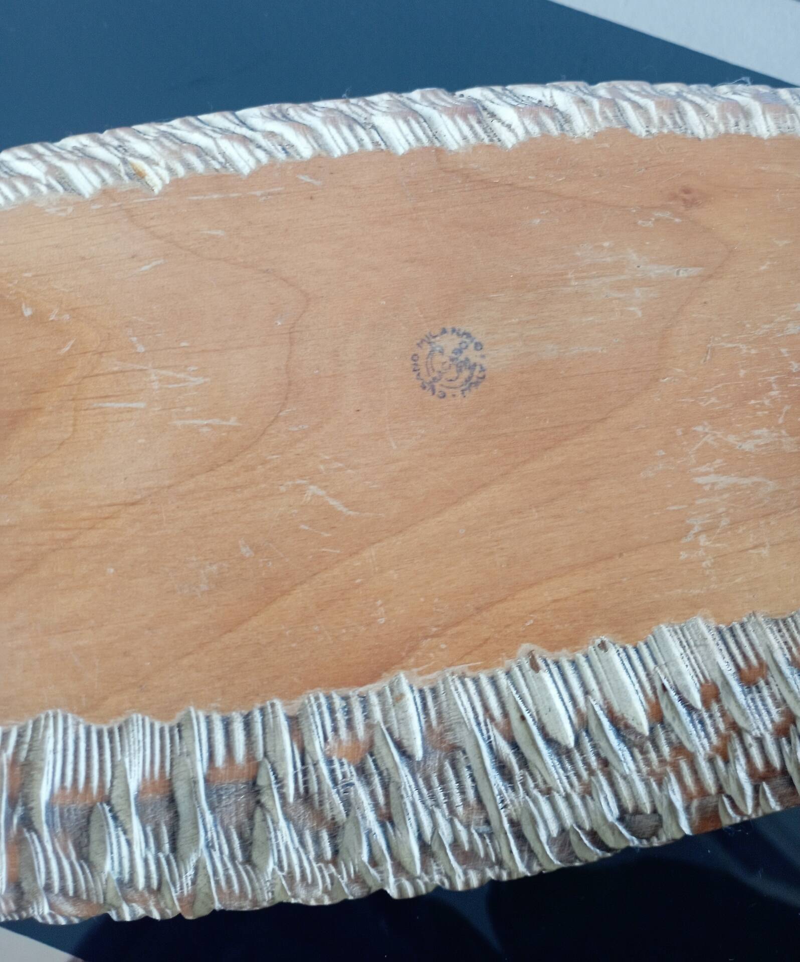 Vintage wooden plate by Aldo Tura for Macabo Italy