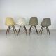 Chaises d'appoint Eames Herman Miller DSW en grège, vert écume de mer, ocre clair et parchemin avec léger