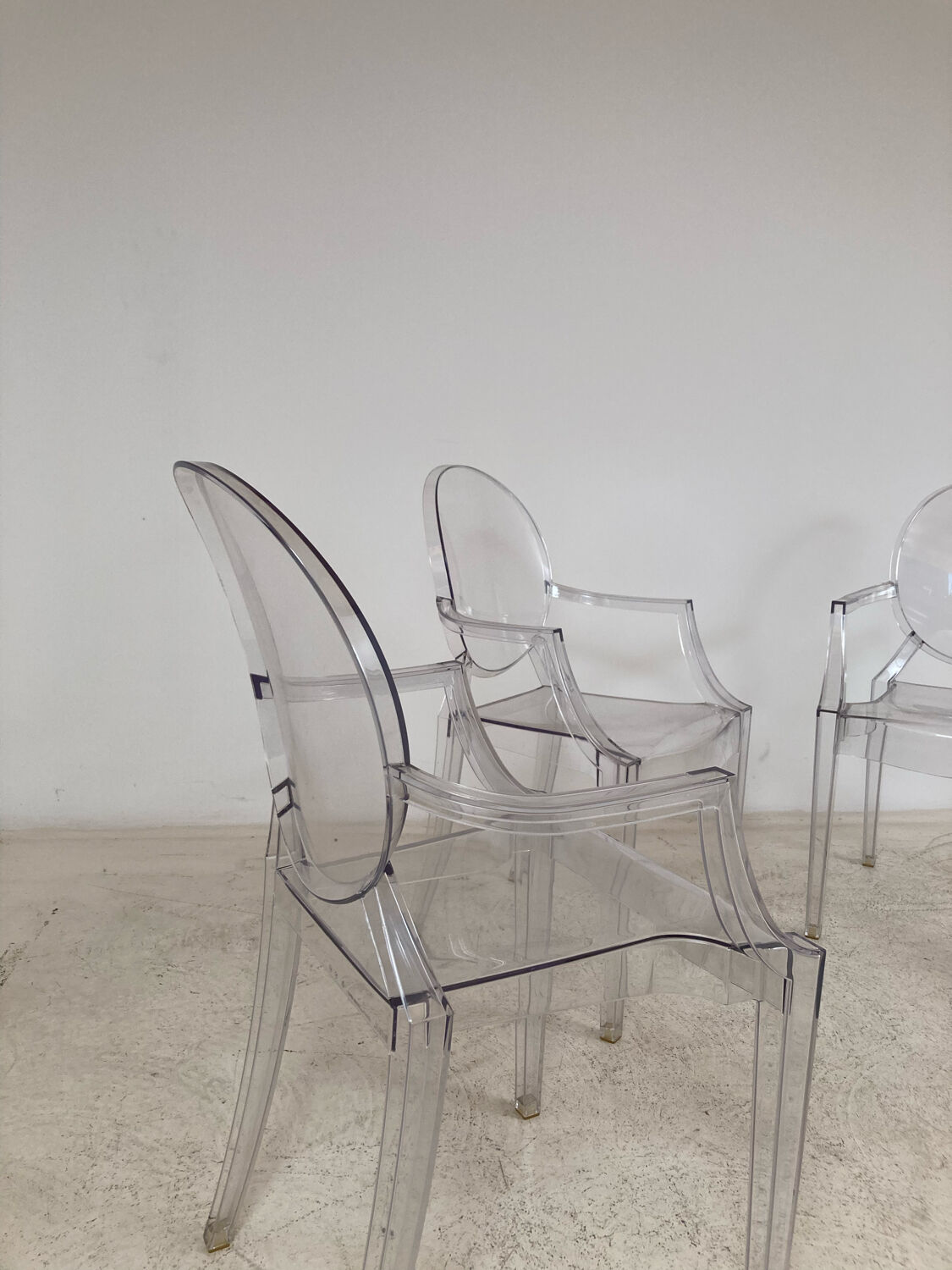 4 Louis Ghost armchairs by Philippe Starck Kartell edition