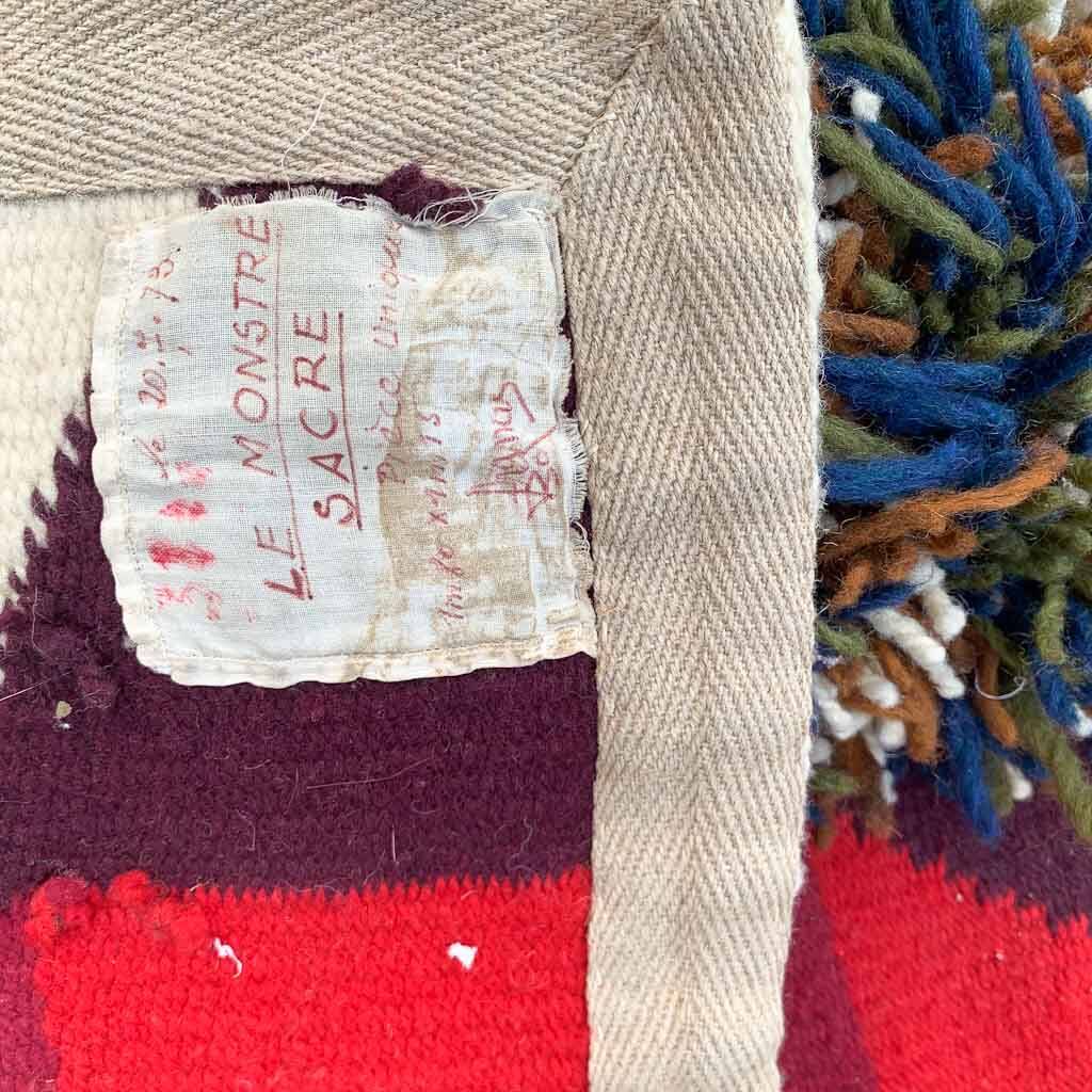 Rug or wall hanging "The Sacred Monster", signed Agnus, 1973