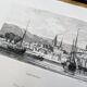 Vintage engraving of Caudebec, Normandy. Printed in 1844.