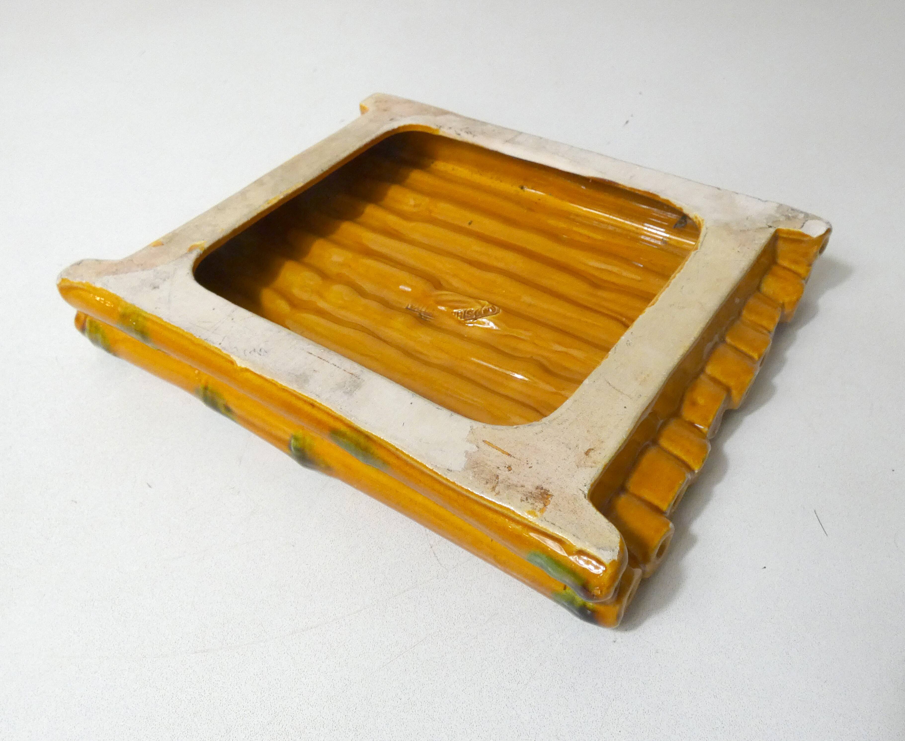 Vintage Vallauris barbotine cheese dish