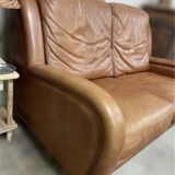 Vintage 2-seater leather sofa