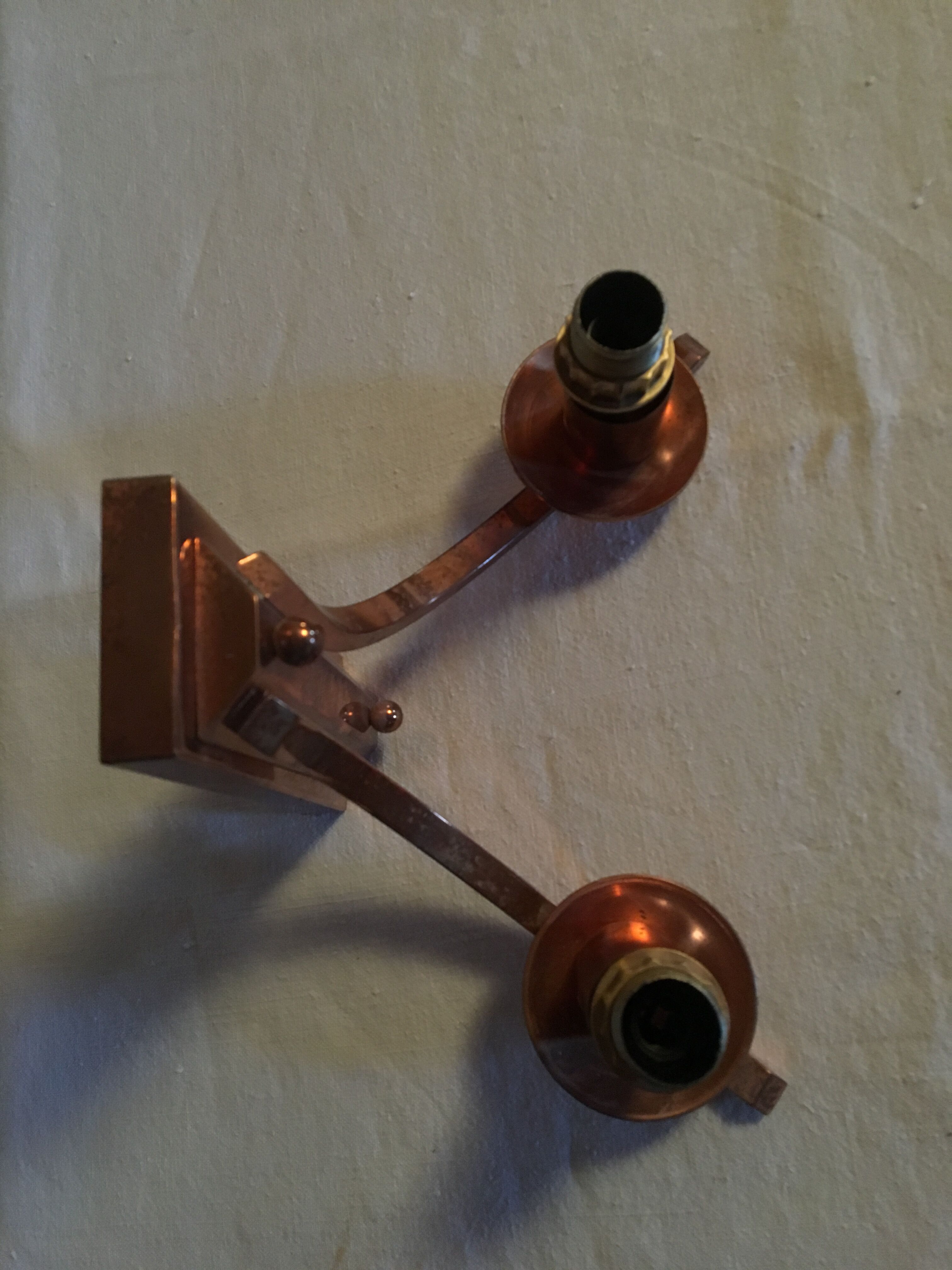 Pair of vintage copper appliques