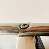 Vintage cosco step stool chair in chrome steel and white skai