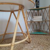 Vintage restyled rattan tripod table