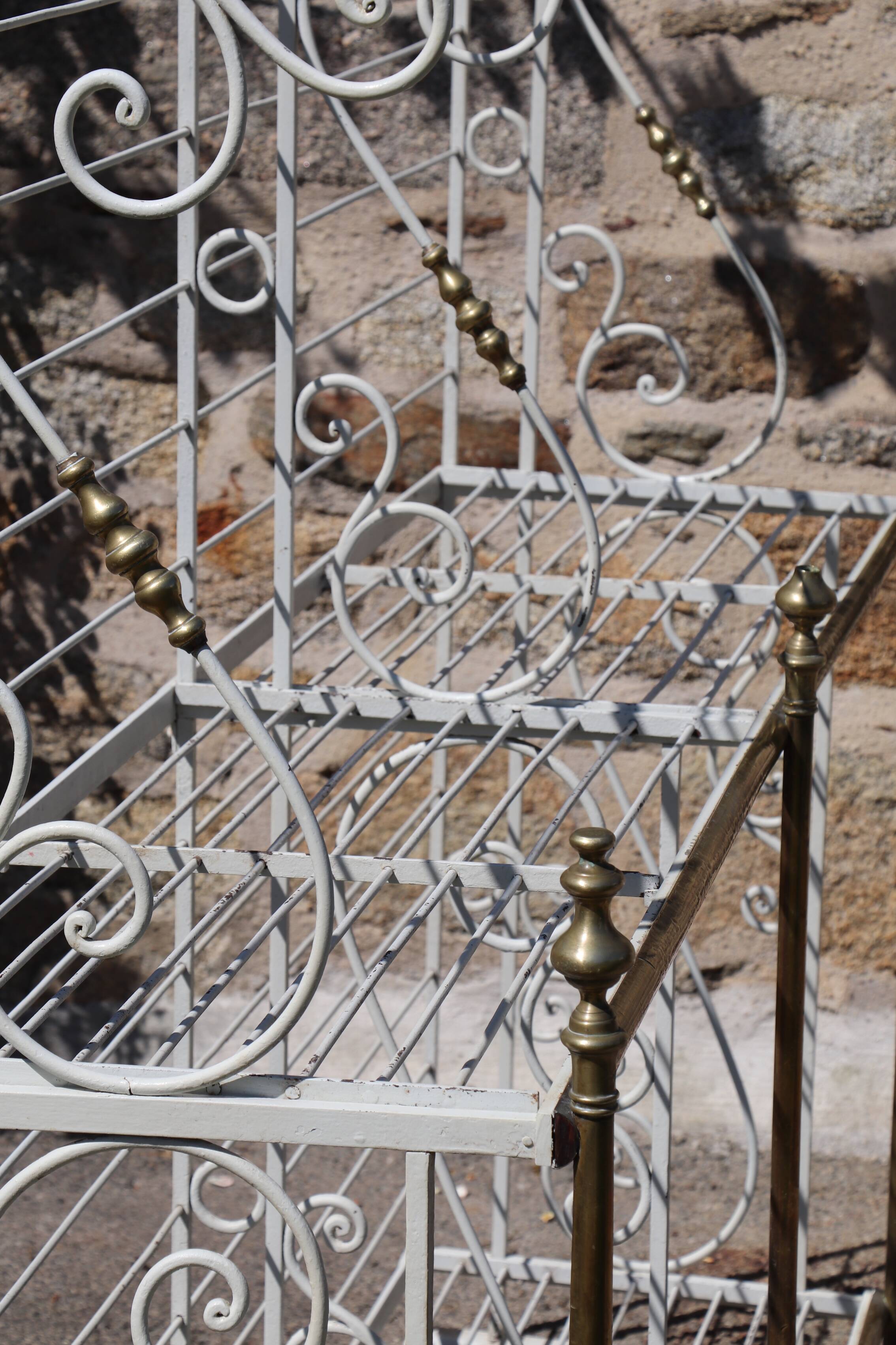 Large baker's shelf, 1950, wrought iron brass