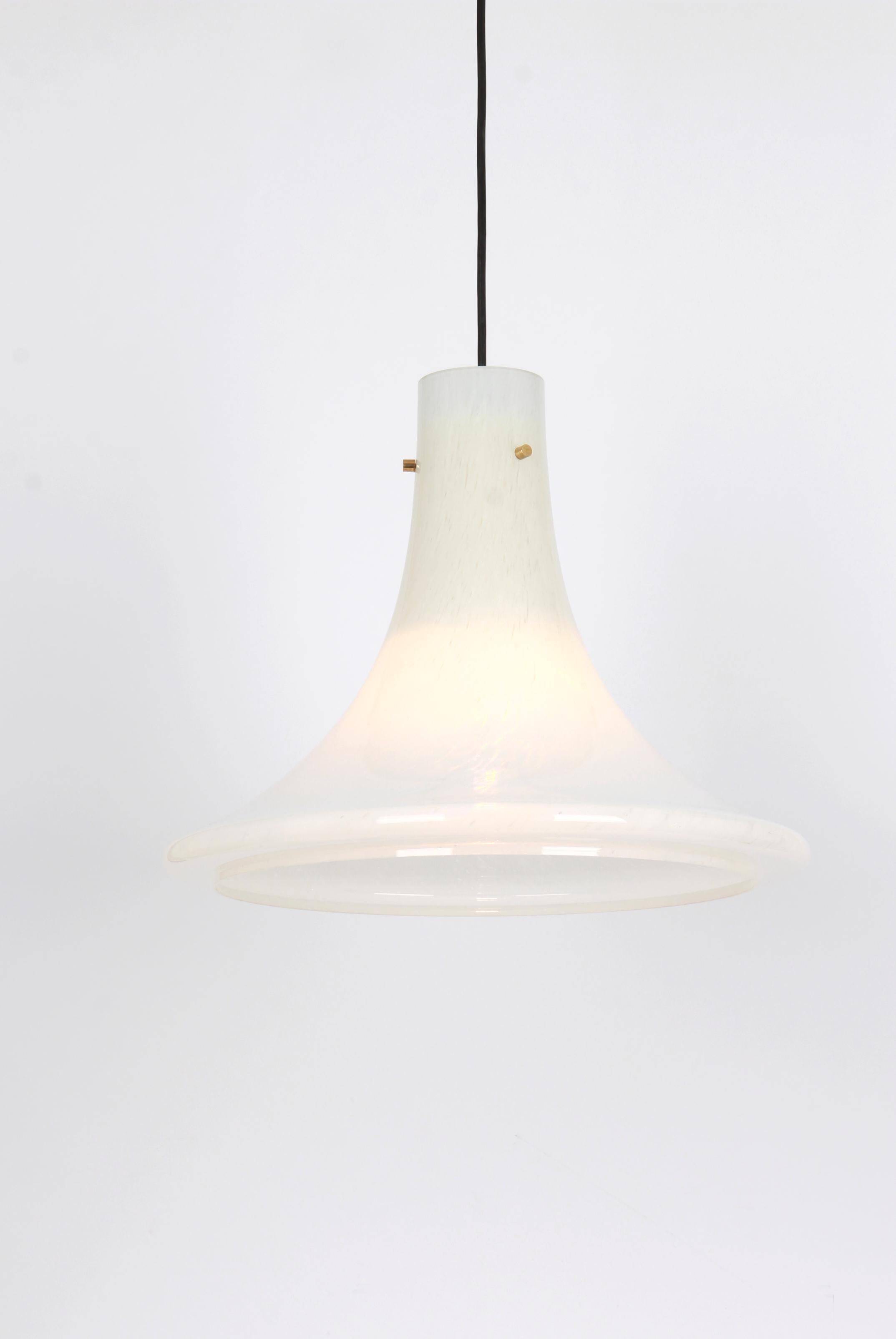 Superb large opaline glass pendant by Limburg, Germany, 1970s.