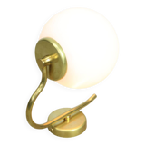 Vintage Italian Mid-century Brass and Opaline Wall Lamp