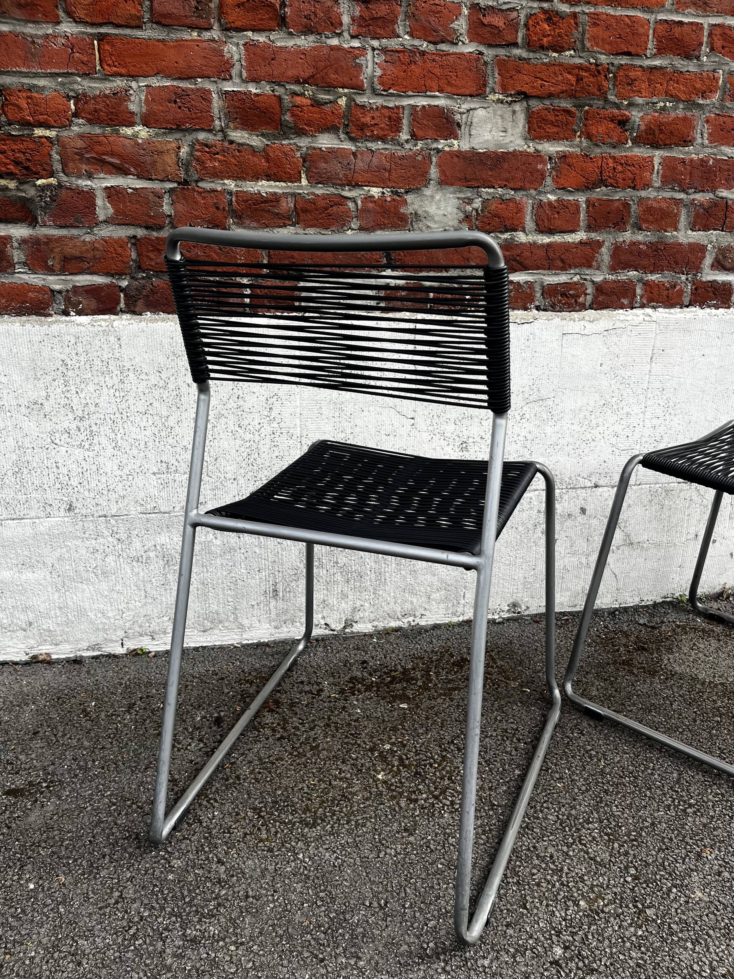Set of 4 scoubidou chairs, "Melker" model, sled base (vintage IKEA)