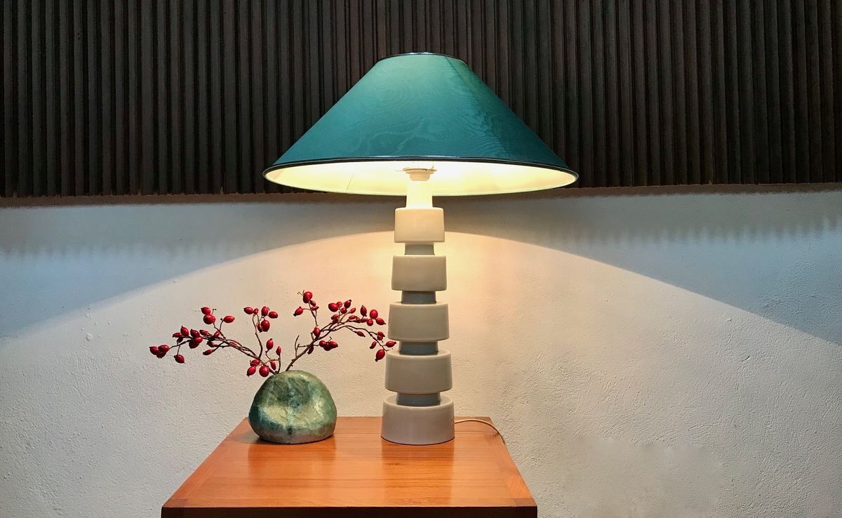 Sculptural Glazed Ceramic Art Table Lamp, Germany 1960s