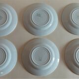 Dessert plates series of six Moulin des Loups Orchies model Bric bleu