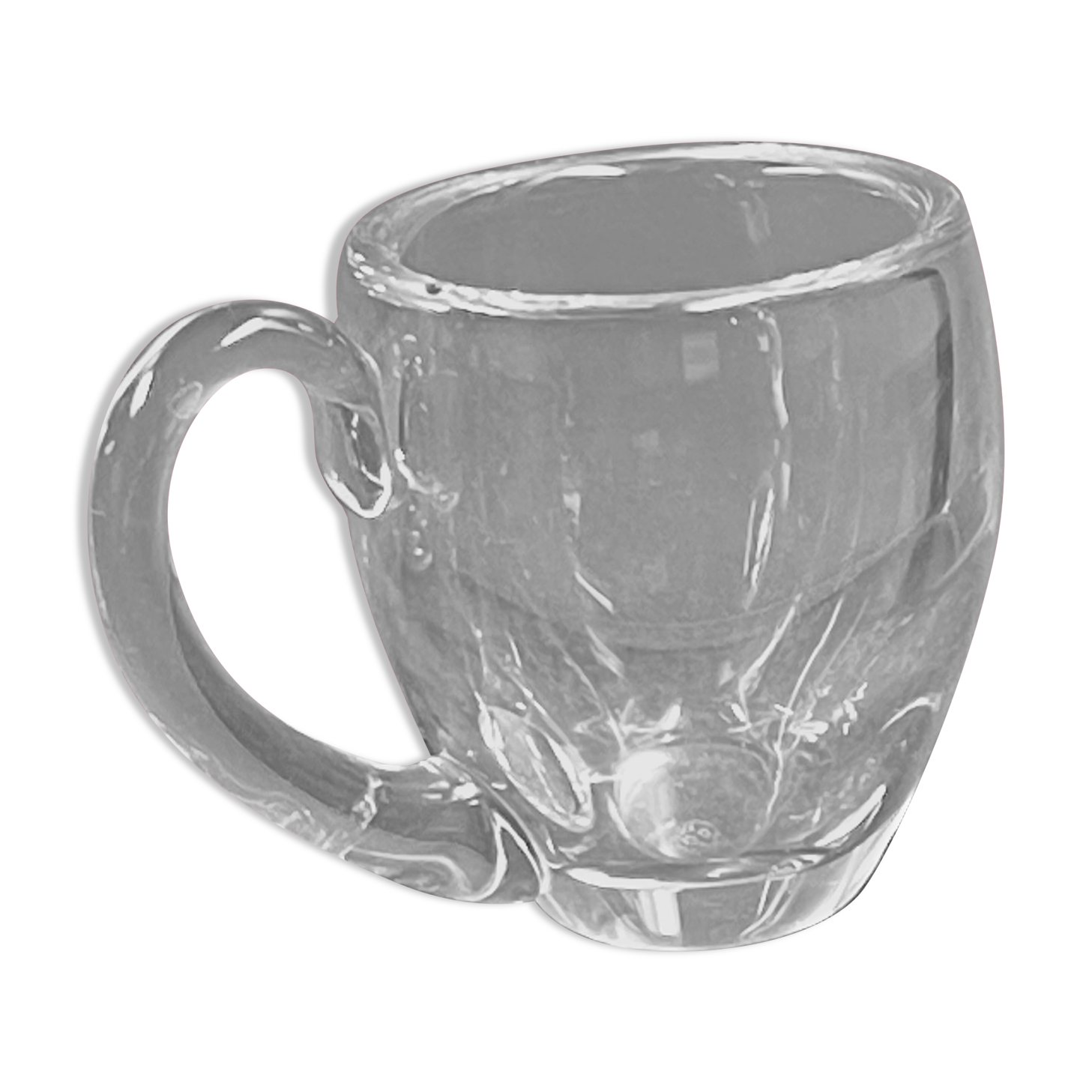 Superb signed baccarat crystal mug cup / vintage / 1300 gr