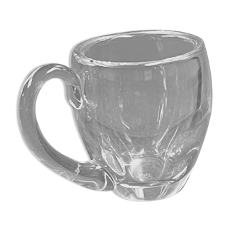 Superb signed baccarat crystal mug cup / vintage / 1300 gr