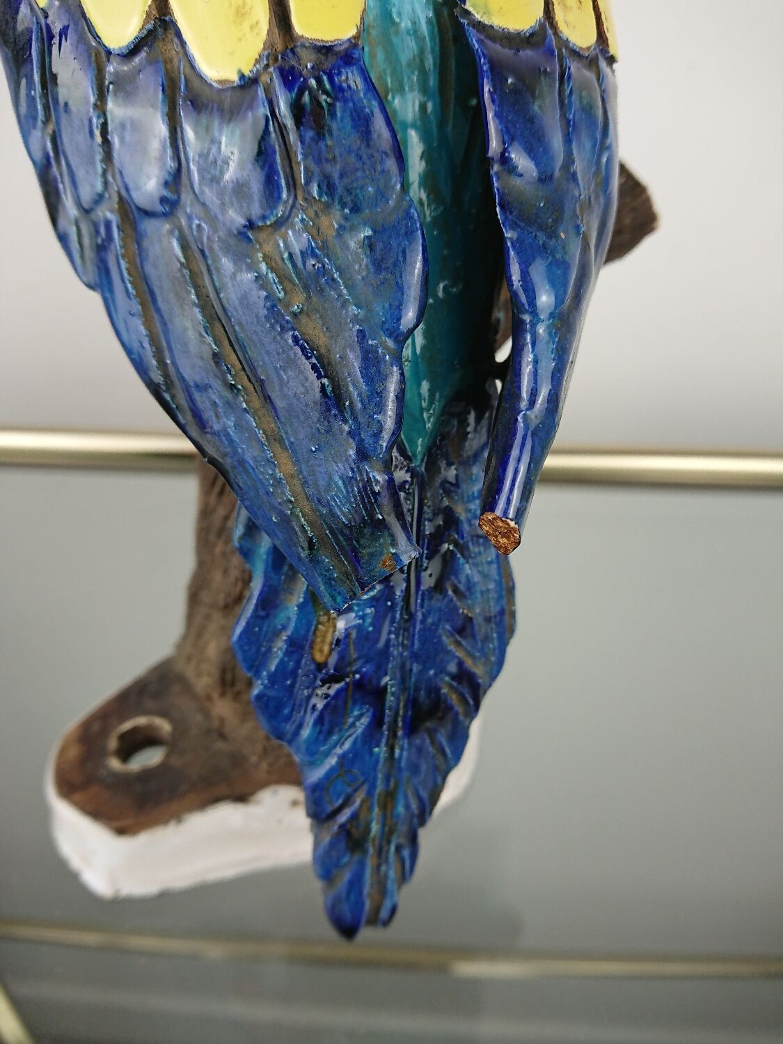 Glazed ceramic parakeet signed Maillard