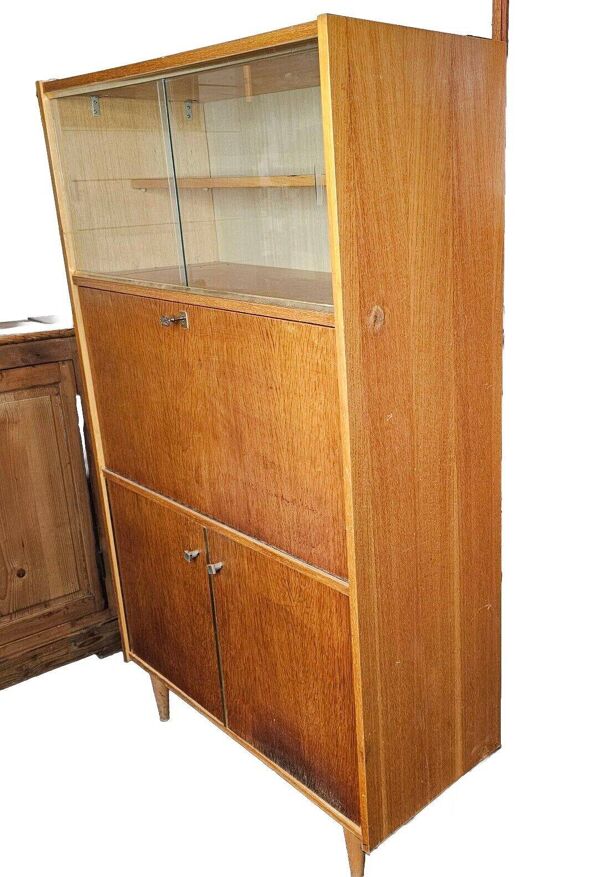 bureau secrétaire vintage en chêne