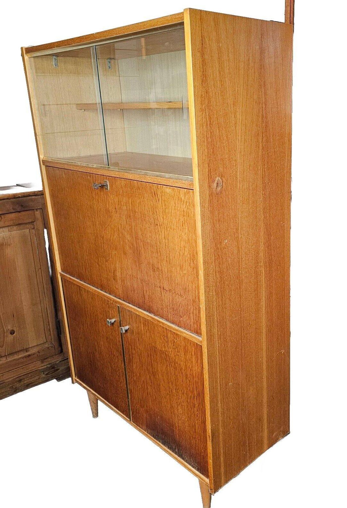vintage oak secretary desk