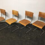 Set of 12 tubular steel chairs Mart Stam
