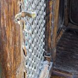 Vintage rattan bookcase shelf