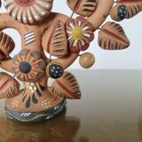 Chandelier, Mexican candlestick "tree of life" terracotta, 1970