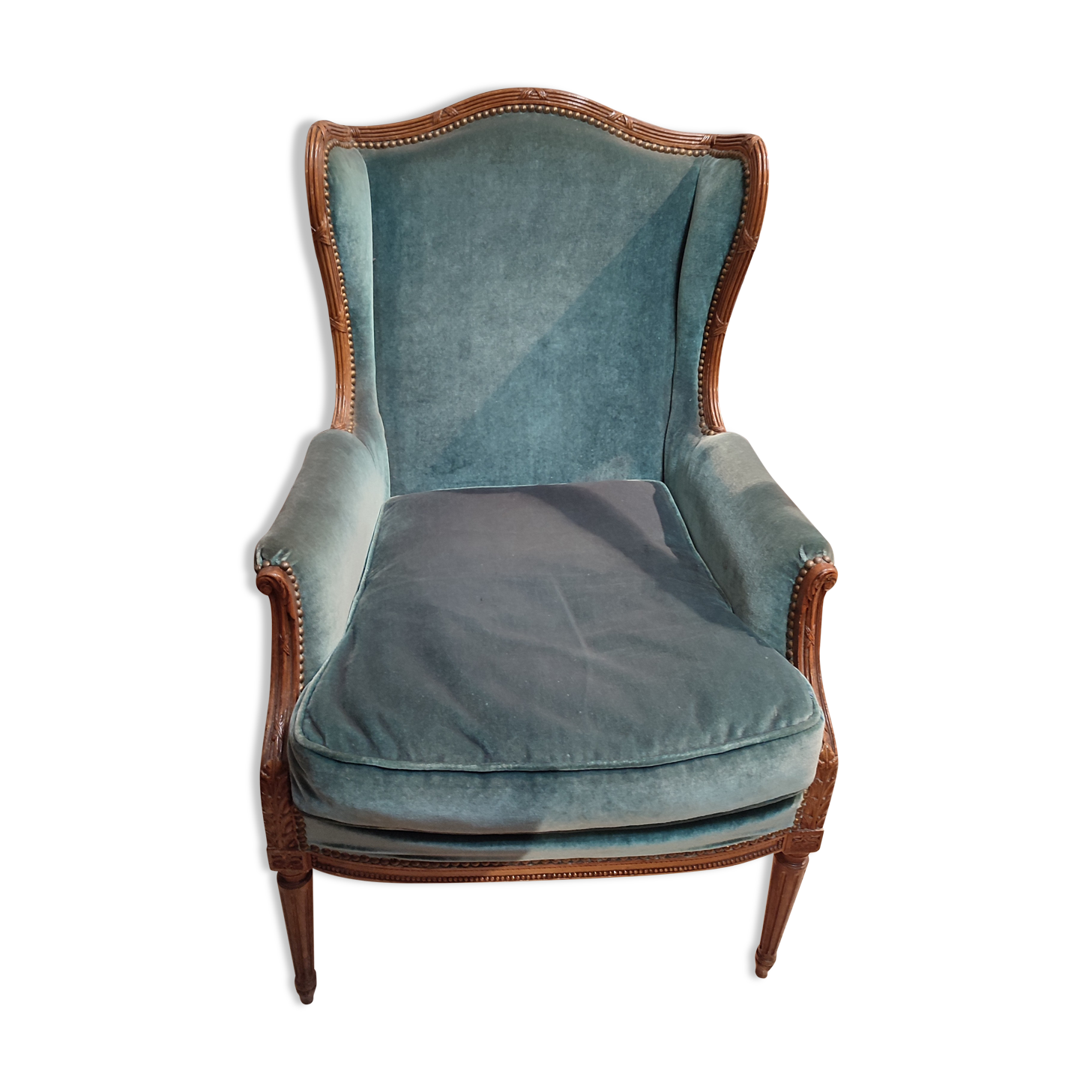 Louis XVI style eared shepherdess armchair