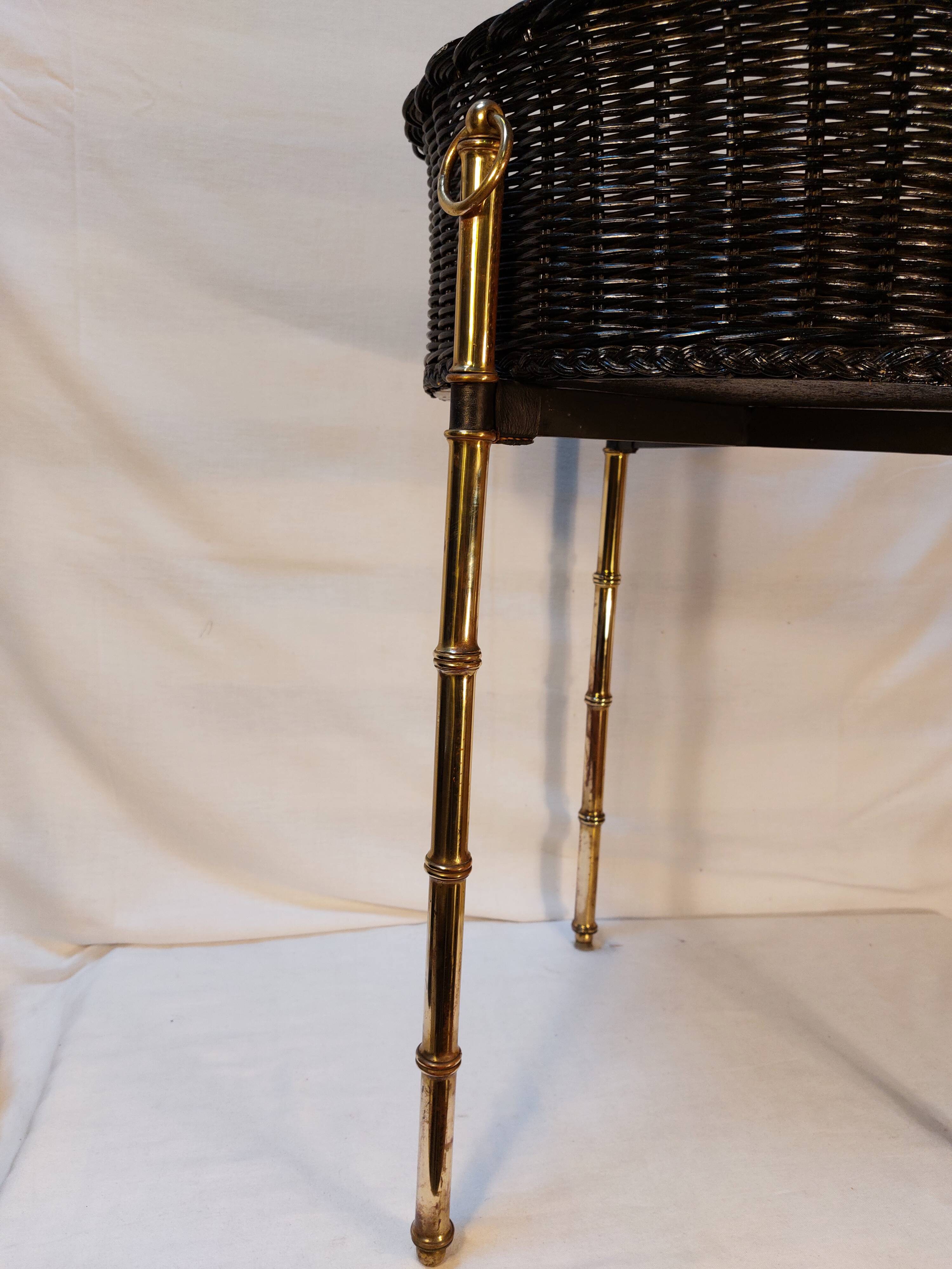 Vintage round tripod planter attributed to Jacques Adnet - 50s/60s