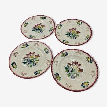 Lot de 4 assiettes Longwy modèle Marseille