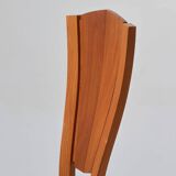 Set of 4 solid elm chairs, Maison Seltz, 1980s