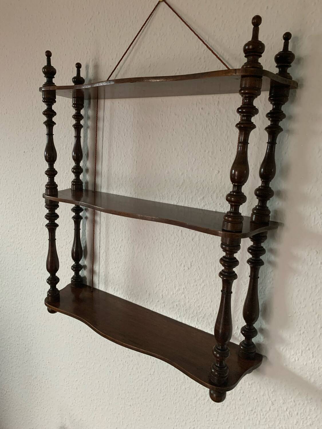 Étagère murale vintage bois tourné