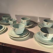 Jean luce for villeroy & boch mettlach, rare art deco blue tea service c