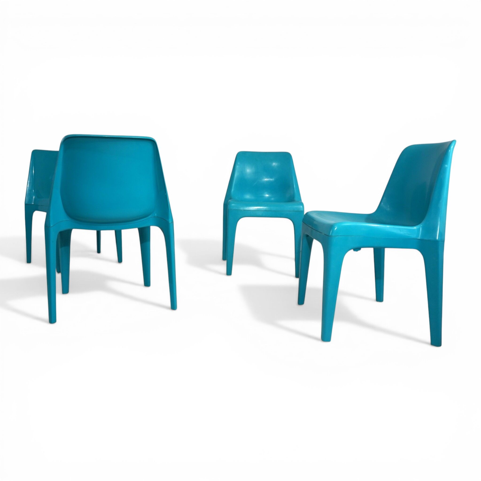 Set of 4 Schröder & Henzelmann Space Age Dining Chairs, 1970