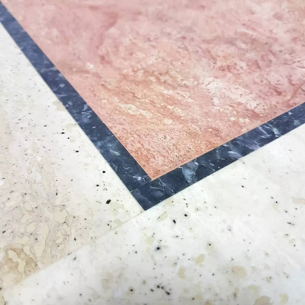 Marble and rose table and bolster Hollywood Regency Italy 1970s