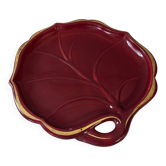 Mid-Century catchall in ruby red ceramic with gold trim – shape