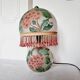 Lampe antique en opaline peinte à la main par Annick Naudy