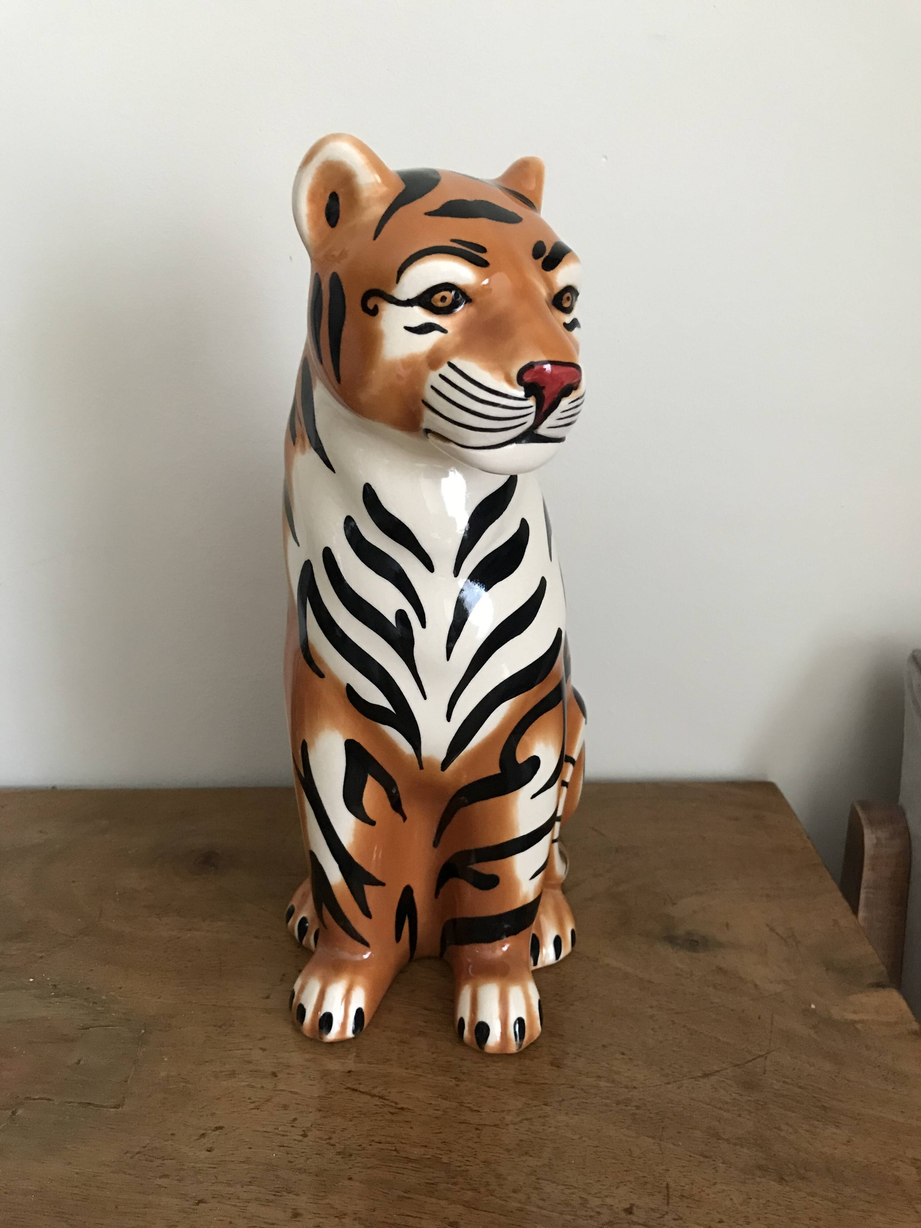 Glazed ceramic tiger 1970