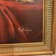 Old painting still life feather violin book lamp flowers
