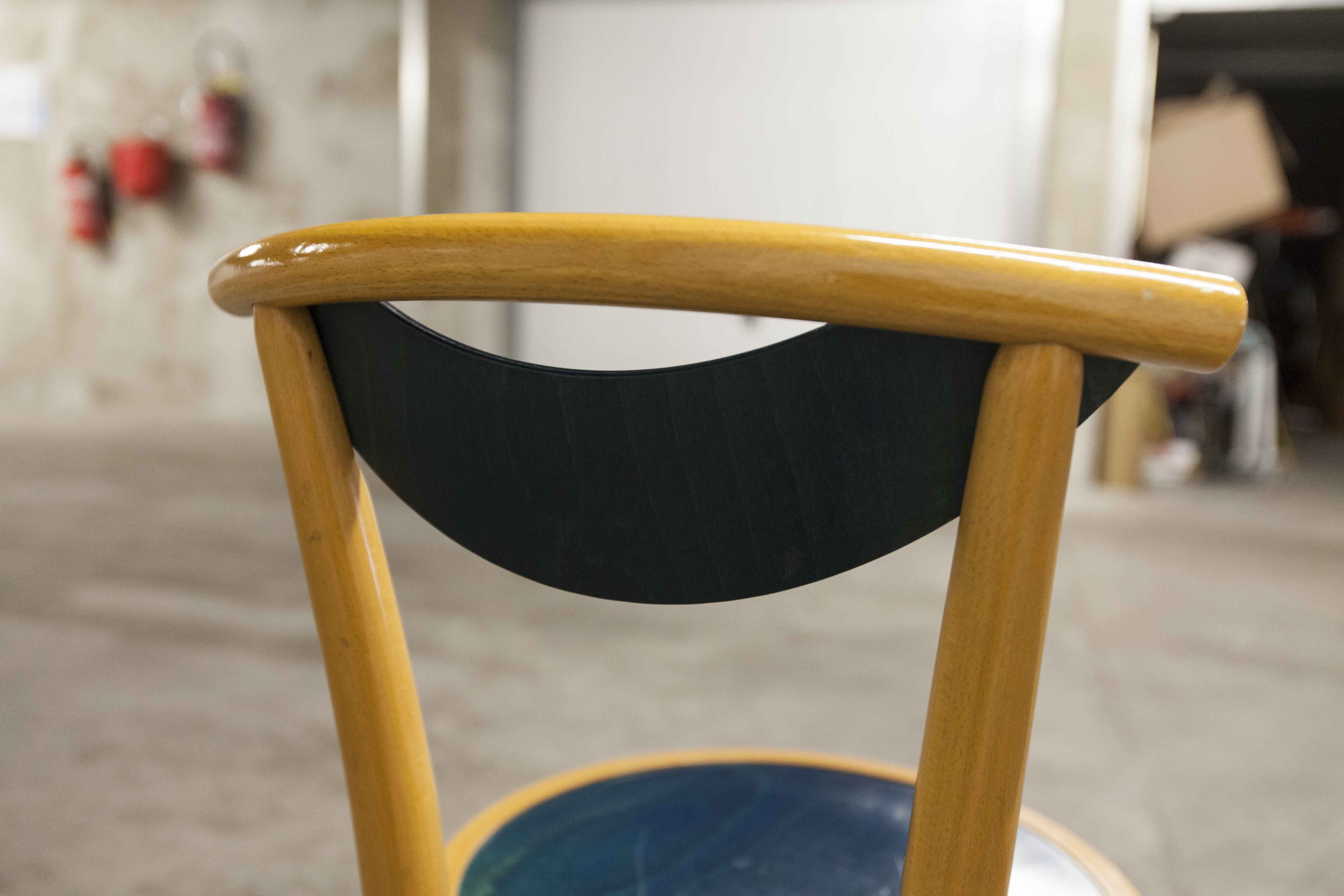 set of 4 chairs bistro Baumann model "Pollen café" design Pagnon / Pelhaître 1997