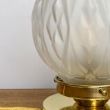 Vintage art deco globe table lamp in frosted glass