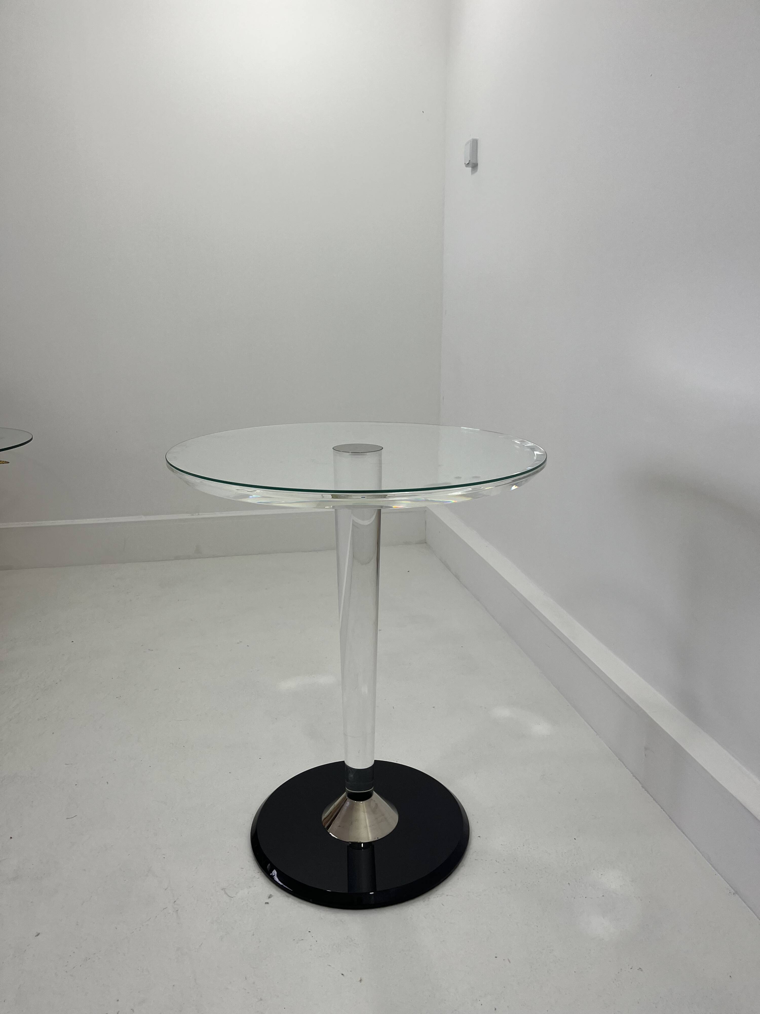 Table basse en acrylique moderne du milieu du siècle, années 1970