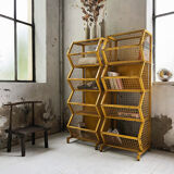Industrial storage shelves yellow