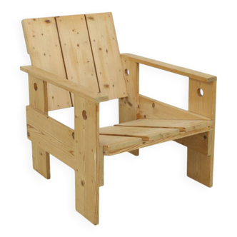 Fauteuil lounge hollandais dans le style de Gerrit Rietveld, années 1980