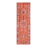Tapis couloir en laine et coton fait main Oushak turc des années 1970, 79x254 cm.