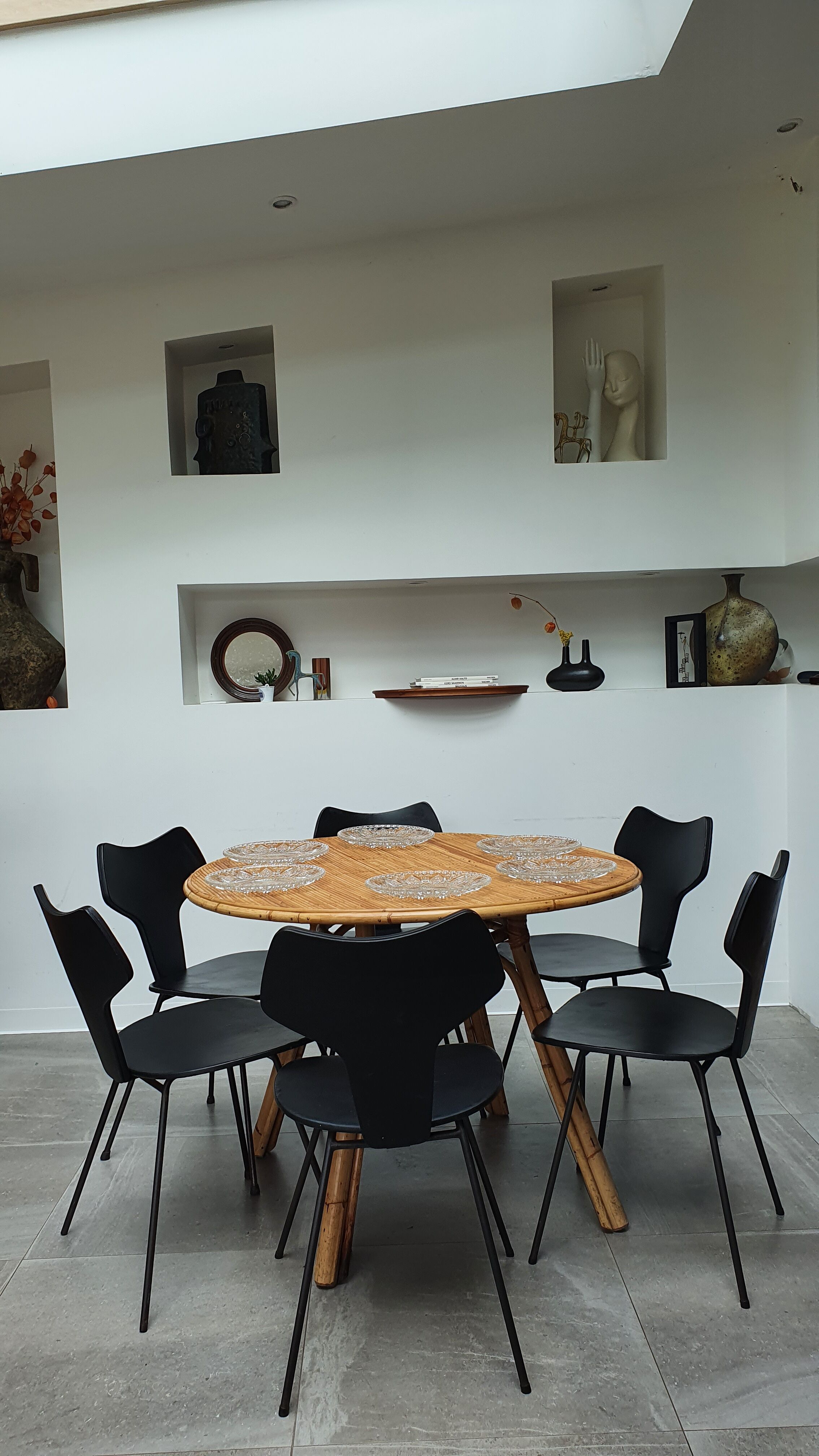 Rattan dining table from the 60s